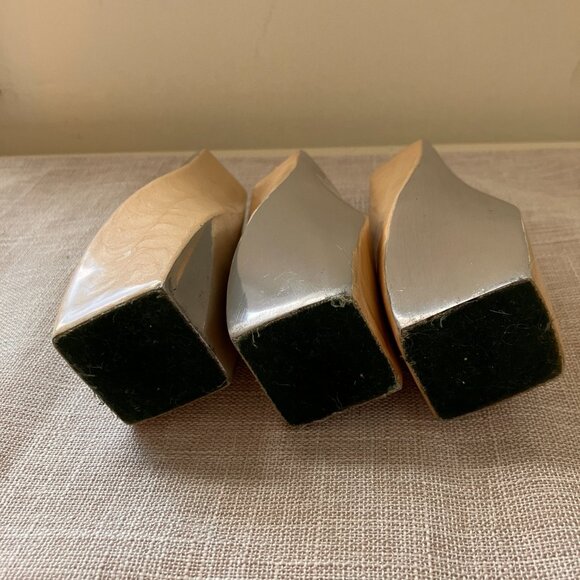 Vintage Scandinavian Style Twist Candle Holders - Silver Tone Metal - Picture 6 of 12